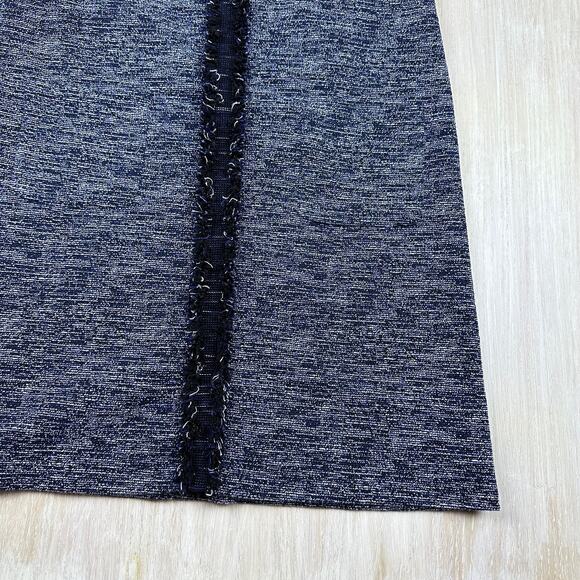 Adrianna Papell Navy Tweed Knit Short Sleeve Elegant Office Chic Shift Dress 10 - Picture 3 of 13